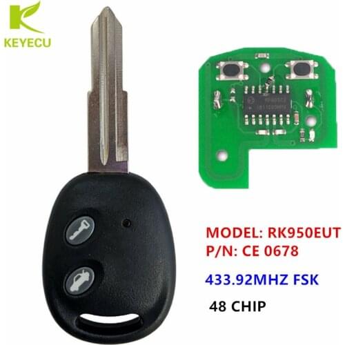 KEYECU Replacement Smart Remote Key fob 433.92MHz with 48 CHIP for Chevrolet Aveo 2009-2016 MODEL: RK950EUT CE 0678