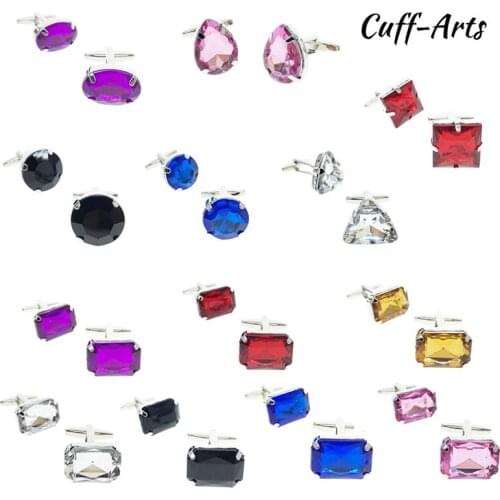 Cufflinks For Mens Crystal Cufflinks Color Jewelry Shirt Cuff Links For Mens Luxury Brand Acrylic Crystal Buttons By Cuffarts