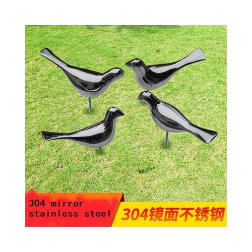 Mirror stainless steel creative abstract bird sculpture landscape lawn pigeon jewelry garden model room accessories crafts