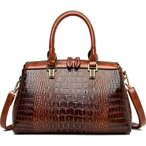 2020 Crocodile Pattern Handbags Women Designer Large Capacity Top-Handle Bag Zipper Shoulder Bag Ladies Hand Bags Sac A Main