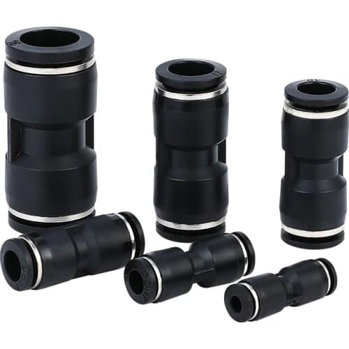 10PCS PU / PG Black Quick Connector 4MM6MM8MM10MM12MM14MM16MM Pneumatic Connector and Air Pipe Connector