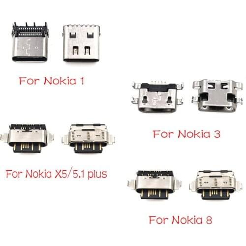 10pcs/lot, USB charging charger dock connector port plug flex cable For Nokia 3 6 7 Plus 8 6.1 7.1 5.1 Plus X5 X6 X7