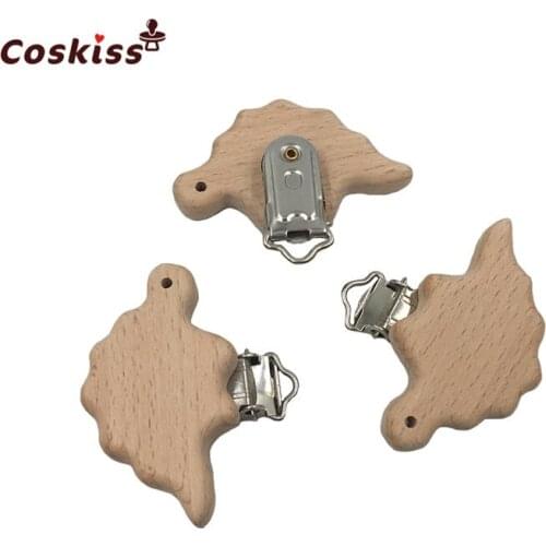 3pc Beech Wooden Aniamls Nipple Clip Baby Dummy Clips Holder Wood Pacifier Clip Baby Wood Teething Pacifier Chain Accessory