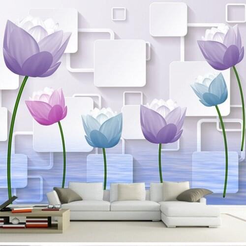 3D photo wallpaper 3D stereo personality flower mural wallpaper living room bedroom sofa TV backdrop mural