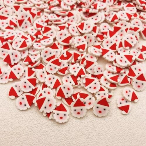 20g/Lot Hot Polymer Clay Christmas Santa Claus Sprinkle Tree Gift Box Hat Slice for Crafts Making, Phone Deco, DIY Scrapbooking