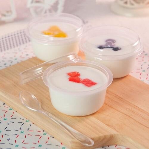 50pcs Disposable baking cup 125ml pudding jelly ice cream yogurt cups round chocolate mousse cake box diy dessert cup with lid