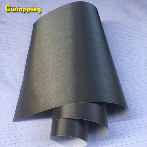 50cm*1/2/3/4/5m Air Drain Grey Brushed Aluminium Vinyl Film Metallic brushed car vinyl sticker