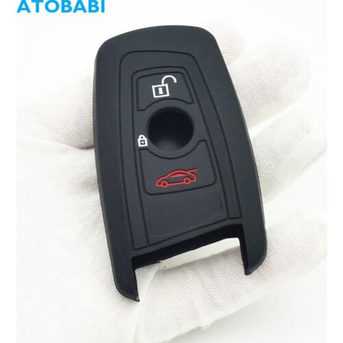 ATOBABI Silicone Car Key Case Skin For BMW FEM BDC CAS4 1 3 5 6 7 Series Smart Keyless Entry Remote Control Fobs Protector Cover