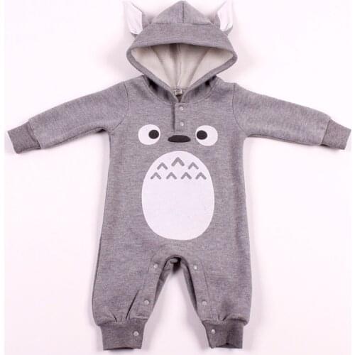 Autumn And Winter Baby Romper Fashion New Children Clothe Add Thick Clothes With Totoro Pattern Children One Piece Rompers