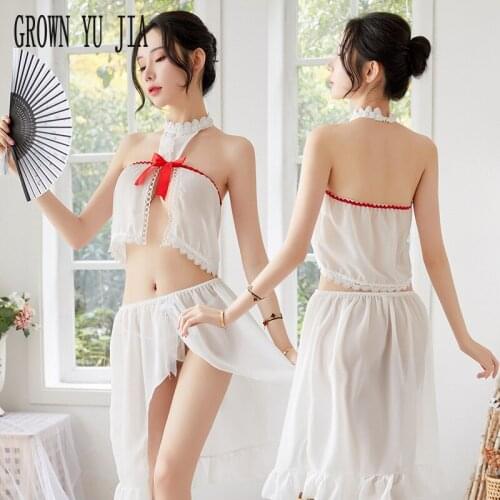 Erotic Intimates Perspective Lingerie Dress Tulle Nightwear Set Sexy Skirt for Sex Hot Babydolls Porno Girls Sex Play Costumes