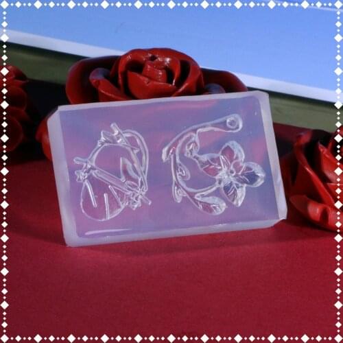 GLADZGT Brooch flowers Liquid silicone mold DIY resin jewelry pendant necklace pendant lanugo mold resin molds for jewelry