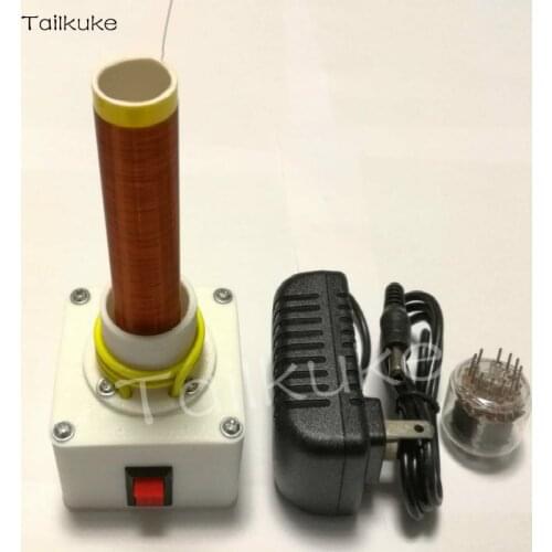 Tesla Coil with Single Self-excited Glow Tube and Power Supply