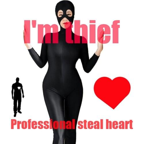 Full Body Bodystocking Face Hollow Tight Zentai Catsuit Night Clothes Back Zipper Crotch Erotic Black Bodysuit Cosplay