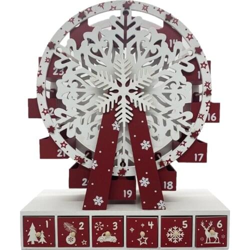 Creative Christmas Wooden Advent Calendar with Drawers As Candy Boxes to Put Chocolate Sweets Gift Holiday Decoration