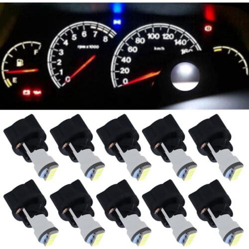 10x High Bright 12V T5 LED Bulb 73 74 286 2721 3030 SMD PC74 Car Instrument Cluster Panel Dash Light Lamp Twist Lock Socket