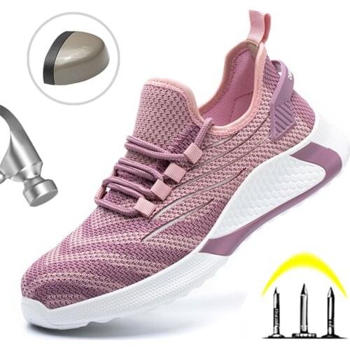 35-48 Size Female Summer Hiking Shoes Lightweight Steel Toe Safety Shoes Outdoor Non-slip Anti-puncture Work Boots for Men