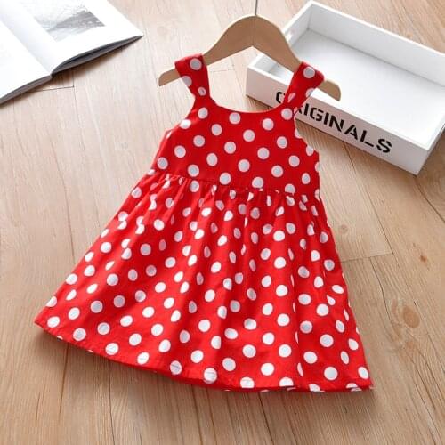Summer New Style Dress Girl Baby Sleeveless Vest Skirt Girl Dress Childrens Clothing Korean Style Polka Dot Suspender Skirt