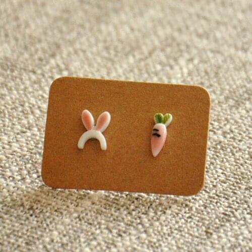 Cute Stud Earrings For Women Ceramic HandPainted Carrot Lovely Rabbit Earring Fashion Eardrop Jewelry Accessories Girls Gifts