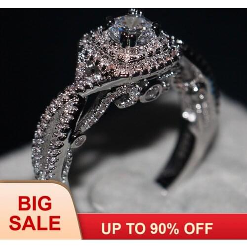 Fashion Women ring Cz 5A Zircon stone Jewelry Silver color Engagement Wedding Band Rings for women Party Birthday Gift