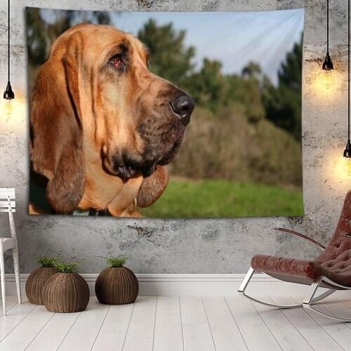 Cartoon Bloodhound Wall Hanging Tapestry Boho Decoration Home Decor Tapestries Custom Logo For Party Festival Gifts Wall Carpet