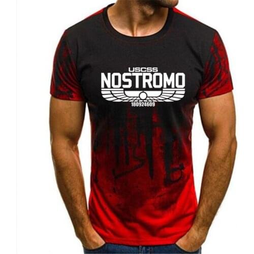 Gradient ink Nostromo - Retro Alien Movie - Mens Sci-Fi T-Shirt Aliens Film