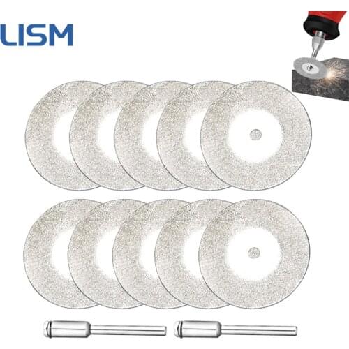 12pcs Mini Diamond Cutting Disc Set for Dremel Rotary Cutter Abrasive Saw Blade Grinding Wheels Disk Power Tools Kit 22mm/25mm