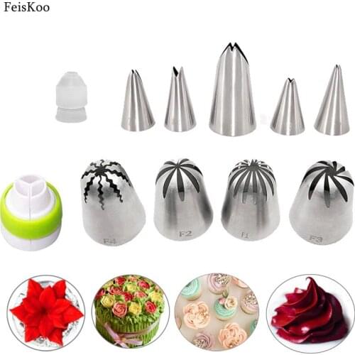 11pcs/Set Cupcake Cookies Cream Nozzles Cake Decorating Tools Leaf Pastry Nozzles For Cream Icing Piping Nozzle Tips Baking Tool
