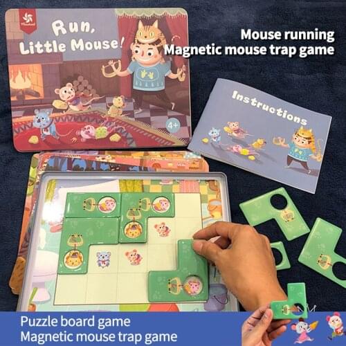 Xibao Mouse Run Magnetic Parent-child Board Game Puzzle Game Childrens Space Logical Thinking Training Toy