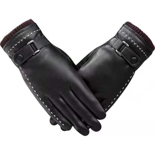 Winter riding warmth and velvet Leather gloves women waterproof touch screen cold-proof leather gloves women winter