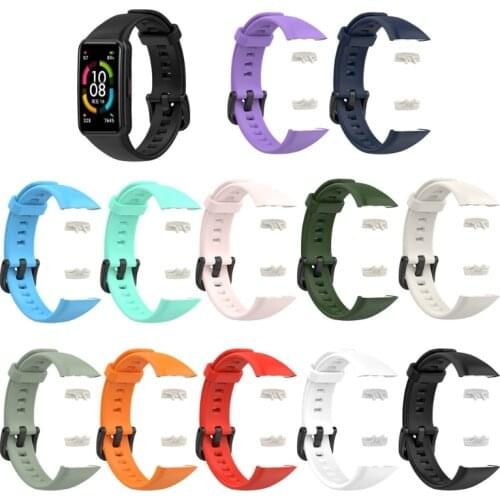 Soft Fashion Silicone Sport Band Straps For -Huawei Honor Band 6 Smart Wristband Bracelet Replacement Watch Strap For Honor