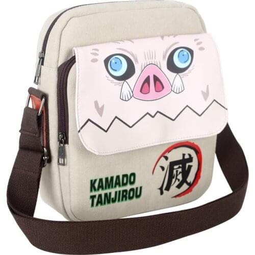 Hot New Anime Demon Slayer Shoulder Bag Cosplay Cartoon Cute Hashibira Inosuke Kochou Shinobu Satchel Sling Bag