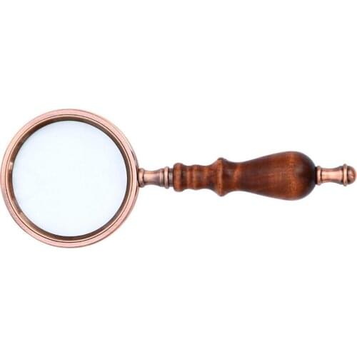Magnifier Glass Metal 10 Times Ebony Wood Wooden Handle Retro Collection Gift Reading Magnifying Glass With Exquisite Gift Box