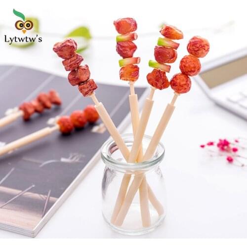 1 Piece Lytwtws Cute Grilled Kebab Stationery Creative Ballpoint Pen Office School Supply Novelty Funny Lovely