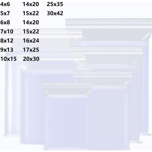 100Pcs/Lot 0.8 Wire Thick Zip Lock Bag PlasticTransparent Pouch Poly Zipper Bag Hard Durable