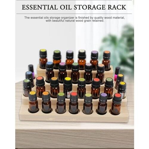 11/18/25/30 Grids Wooden Storage Box Organizer For Essential Oil Carrying Case Rotating Display Rack Jewelry Storage Box