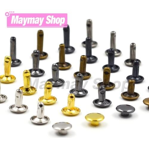 200Pcs 5-15mm Double Cap Rivets Metal Round Stud Nail Rivet For Repair Shoes Bag Belt Clothing Garment Leathercraft Accessories