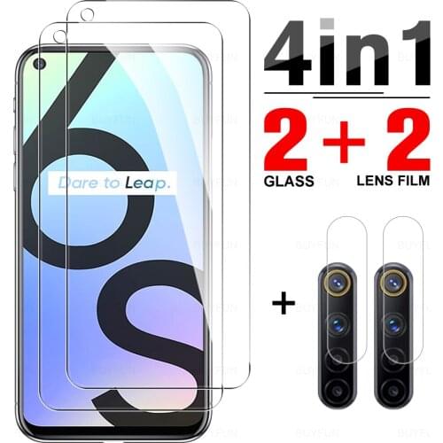 4-in-1 Cover Tempered Glass For Oppo Realme 5 5i Screen Protector For Oppo Realme 6 6s 6i Global Version Phone Camera Lens Film