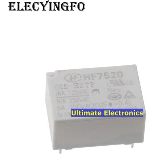 5PCS HF7520-012-HSTP HF7520/012-HSTP Normally open high load 4 feet 16A relay