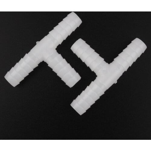 5pcs 4-25mm PE Plastic Hose Connectors Tee Joint Irrigation Hose Connectors Aquarium Tank Connector Air Pump Hose Pipe Connector