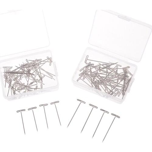 50Pcs/lot 2 Size T Pins For Holding Wigs Hair Extender Wig Making Blocking Knitting Modelling And Crafts T-Pins