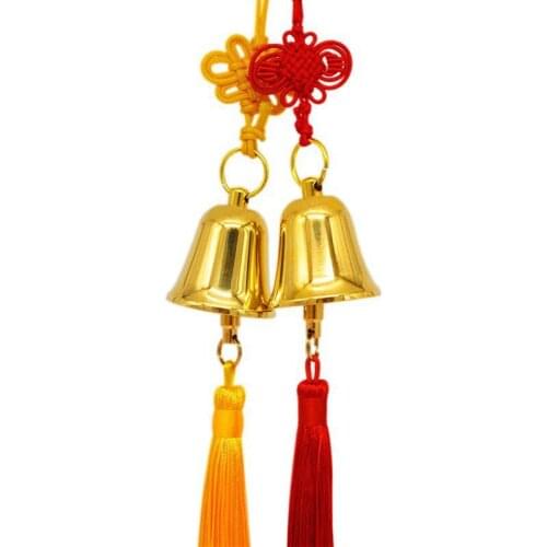 Antique Copper Bell Pure Brass Feng Shui Wind Chime Metal Car Hanging Decorations Home Outdoor Samll Large Christmas Pendants