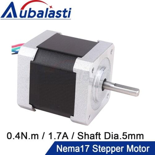 Aubalasti Nema 17 Stepper Motor 42Ncm 1.7A 2 Phase 40mm Stepper Motor 4-lead for 3D printer CNC Engraving Milling Machine