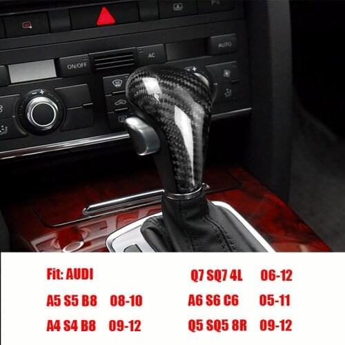 Car Styling Center Console Gearshift Handle Cover Decoration Sticker Trim For Audi A6 S6 Q5 A5 S5 A4 S4 B8 Q7 8RCarbon Fiber