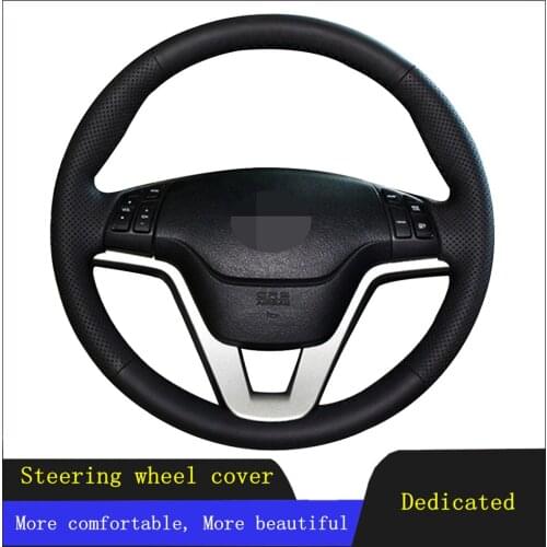 DIY Car Accessories Steering Wheel Cover Black Hand-stitched Artificial Leather For Honda CRV CR-V 2007 2008 2009 2010 2011