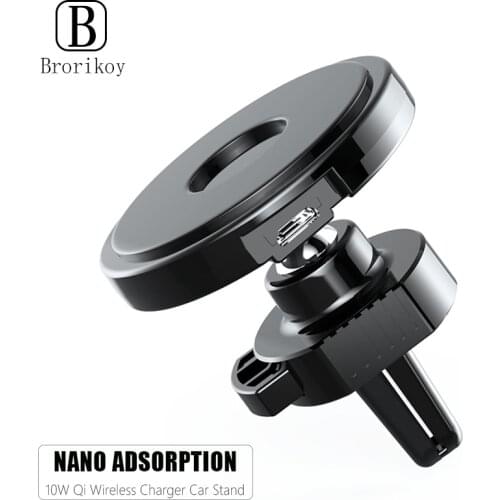 10W Qi Wireless Charger Nano Adsorption Car Stand Holder for iPhone 11Pro Xs Max X 8 Airpods Pro 2 Samsung Wireless Charging