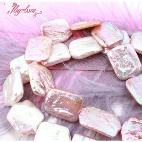 15x18mm Rectangle Freshwater Pearl Beads Natural Stone Loose Beads For DIY Necklace Bracelet Jewelry Making 14.5" Free Shipping