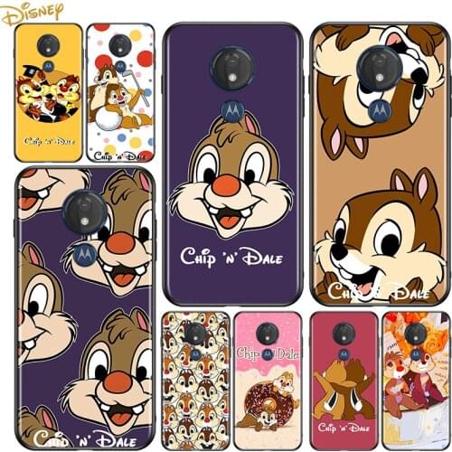 Chip 'n' Dale cute for Motorola G9 G8 G E7 E6 One Play Marco Hyper Fusion Stylus Power Edge Plus Black Phone Case