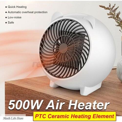 Electric Heater Mini Fan Heater Desktop Home Office Desktop Heater Portable Warmer Machine Thermostat Winter Warmer Accessories