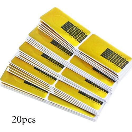 20pcs French Nail Form Tips Acrylic UV Gel Extension Curl Form Builder Gel Sticker Art Guide Mold Manicure Free Shipping