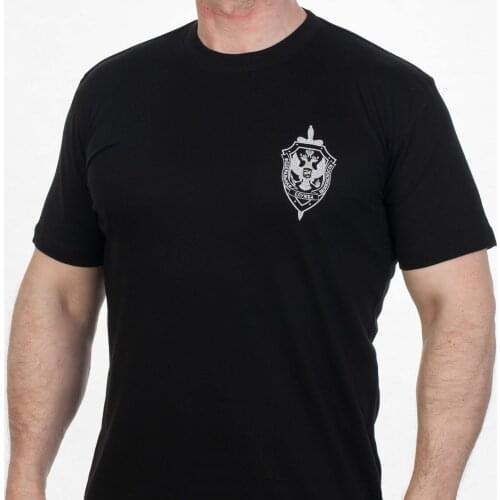 Men T-shirt military FSB in black 100% cotton.T-shirts includes front russian fsb